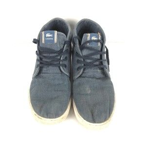 Lacoste Mens Sneakers Ampthill Hightop Shoes Blue Size 10.5